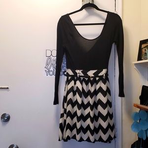 Sexy black and white dress